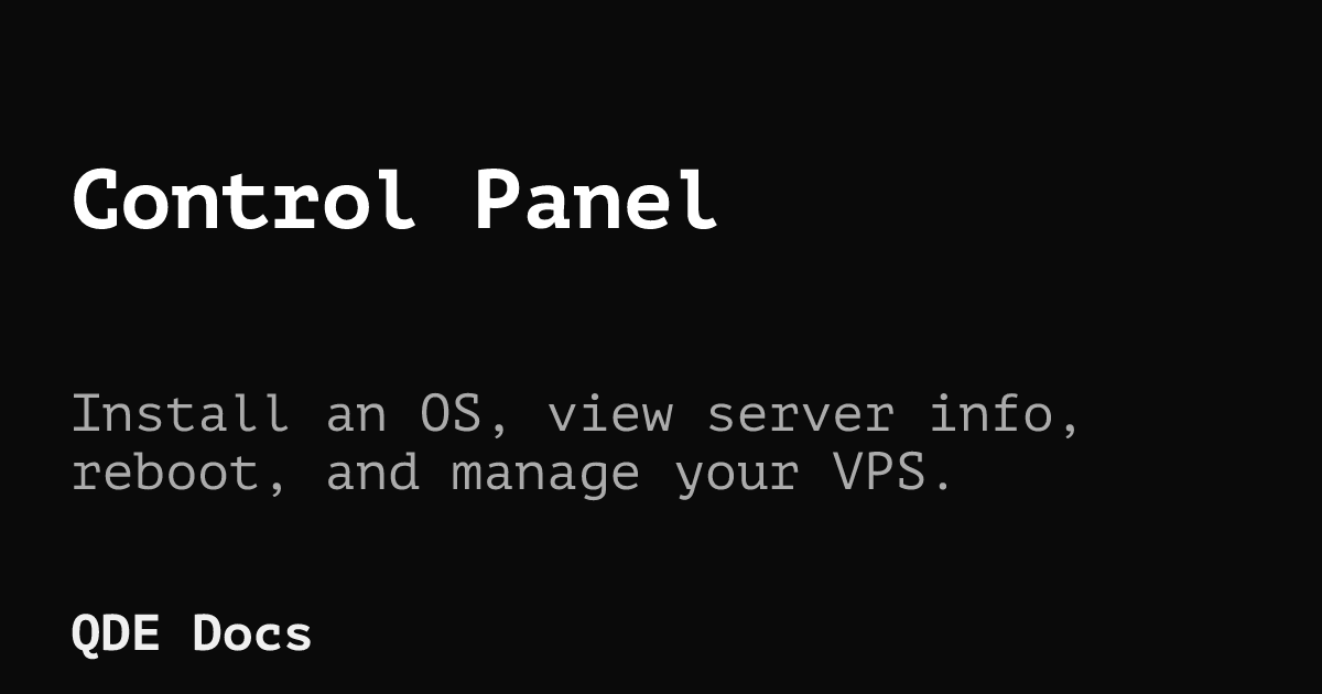 Control Panel