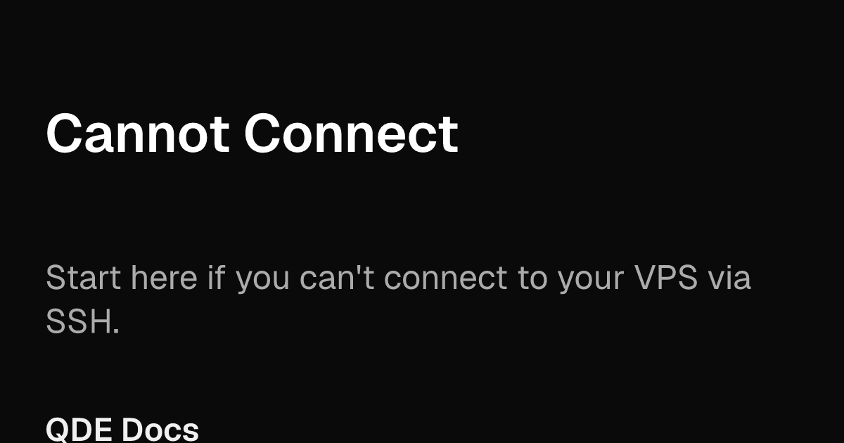 Cannot Connect